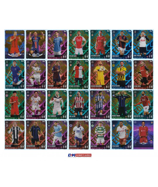 Topps Match Attax Champions League 2024/2025 komplekt 28 LIMITED EDITION kaarti (LE1-LE28)